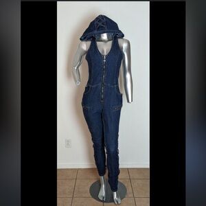 Dereon by Beyoncé Y2K Denim Hooded Jumpsuit. Women’s XL